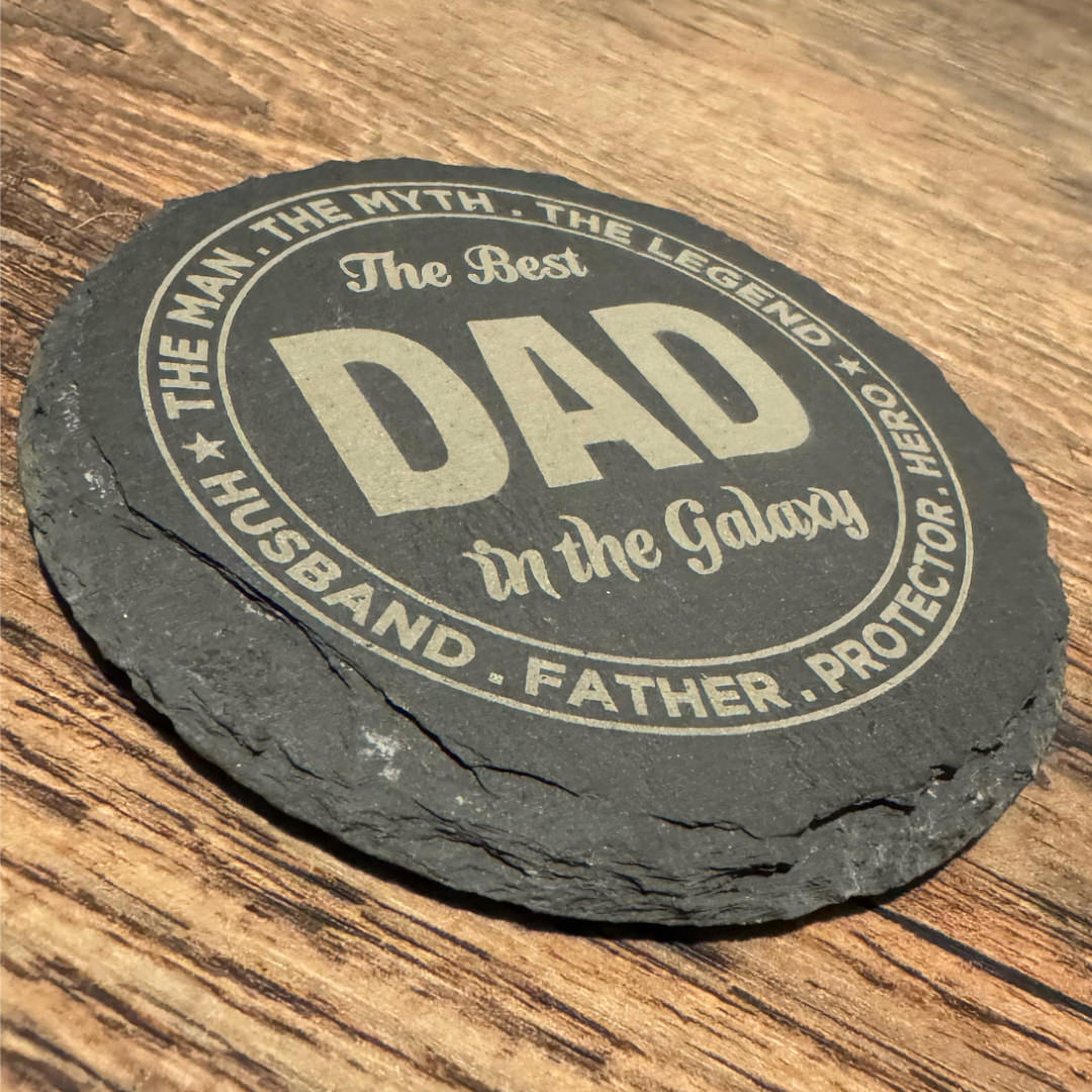 Schieferuntersetzer-Set „Best Dad & Best Mom“