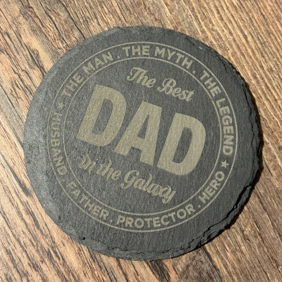 Schieferuntersetzer-Set „Best Dad & Best Mom“