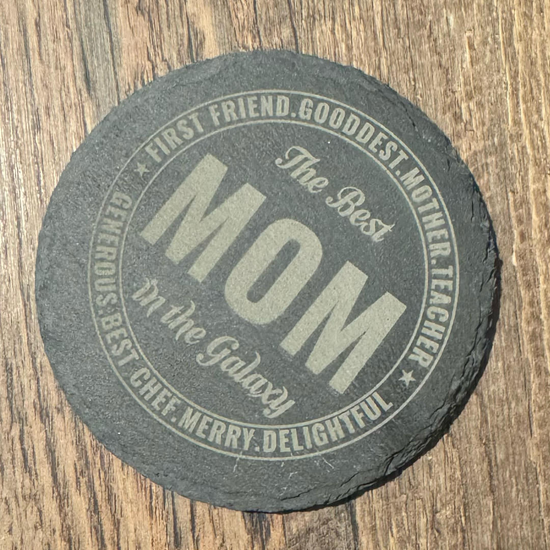 Schieferuntersetzer-Set „Best Dad & Best Mom“