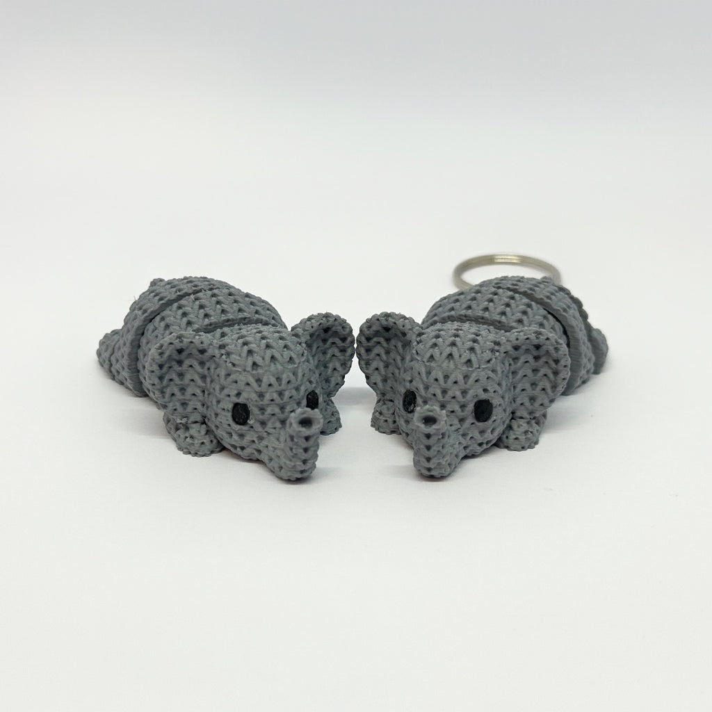 Elefant – Schlüsselanhänger im Strick-Look