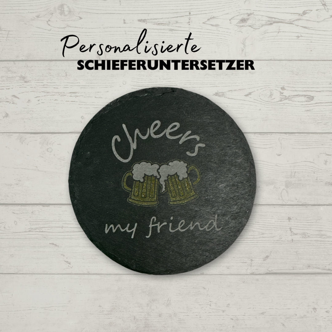 Personalisierte Schieferuntersetzer