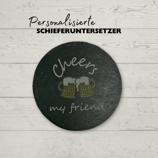 Personalisierte Schieferuntersetzer