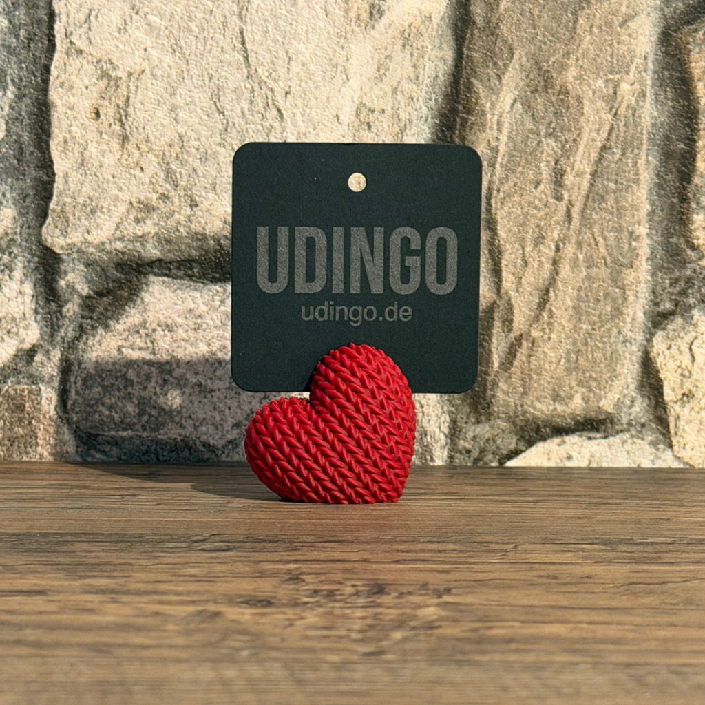 Herz Fotoständer & Notizhalter in Strickoptik