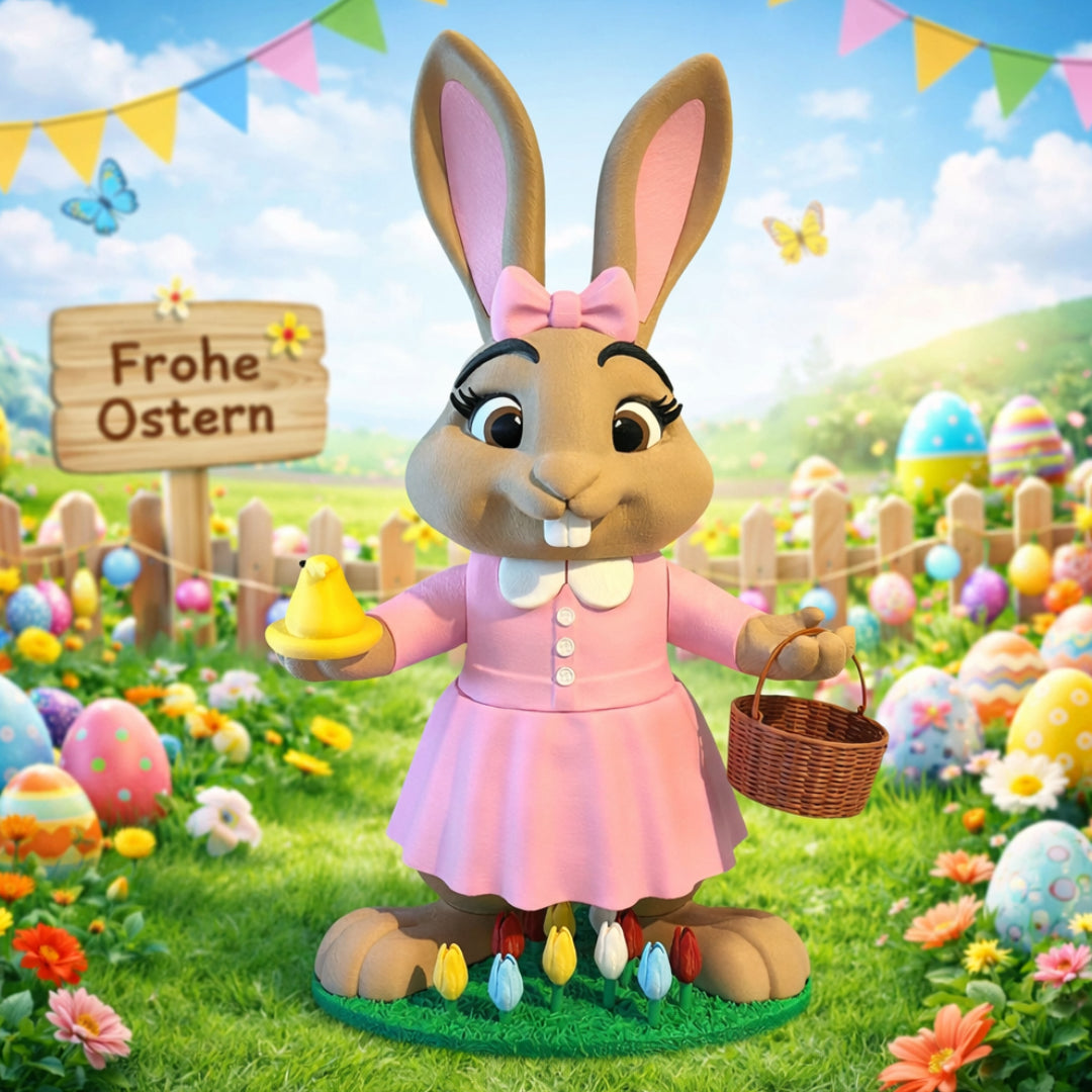 Mrs Bunny Große Osterhasenfigur – Frühlingsdeko in XL oder XXL