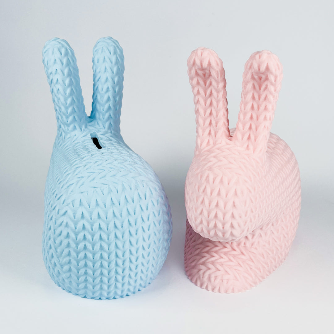 Hasen-Spardose in Strickoptik