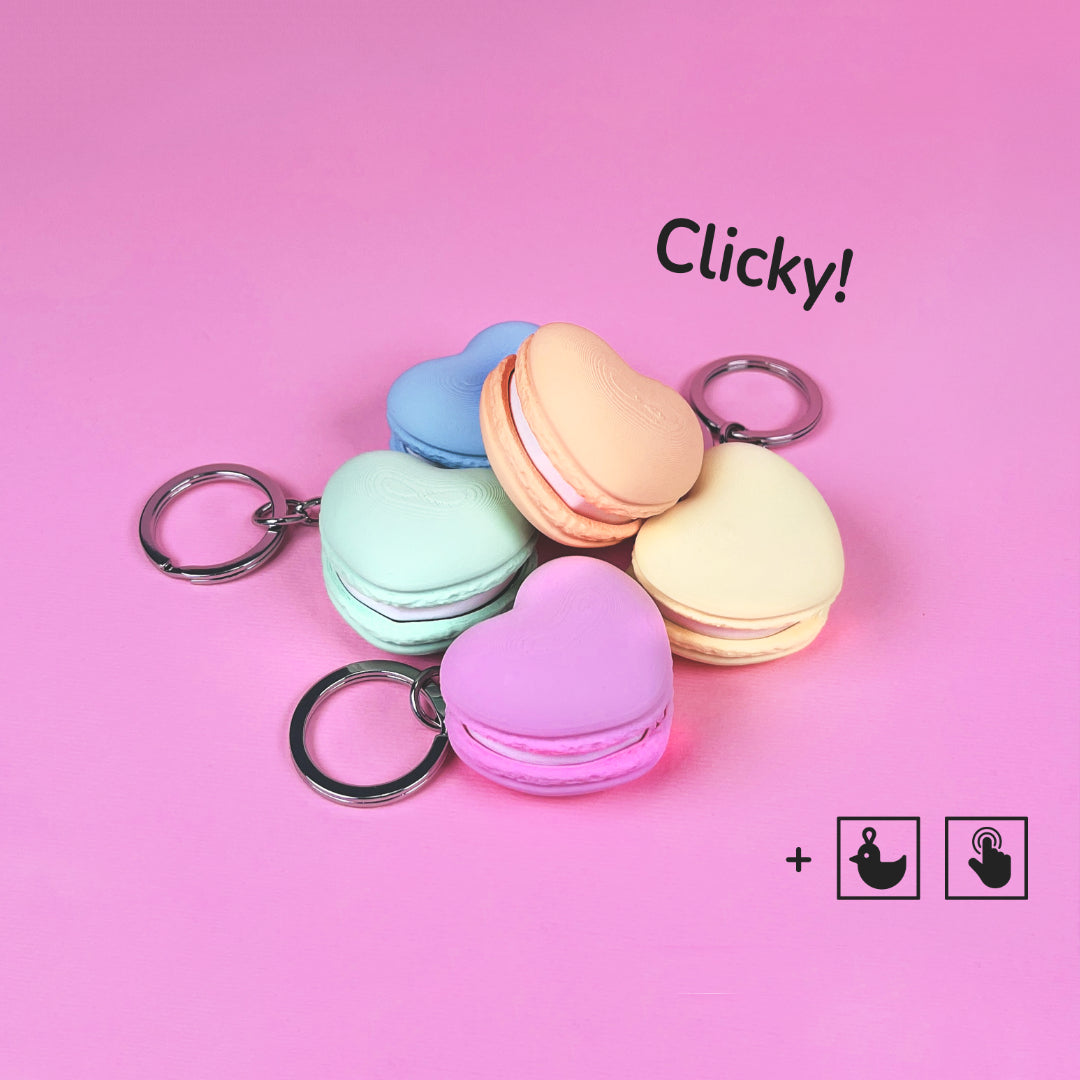 Macaron-Anhänger „Clicky“ Pastellfarben Herz Rund