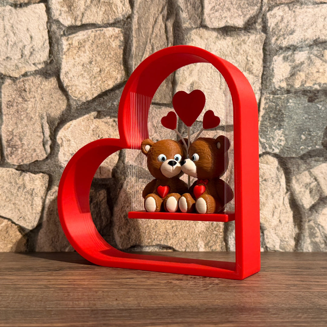 Teddybären Paar mit Herzschaukel