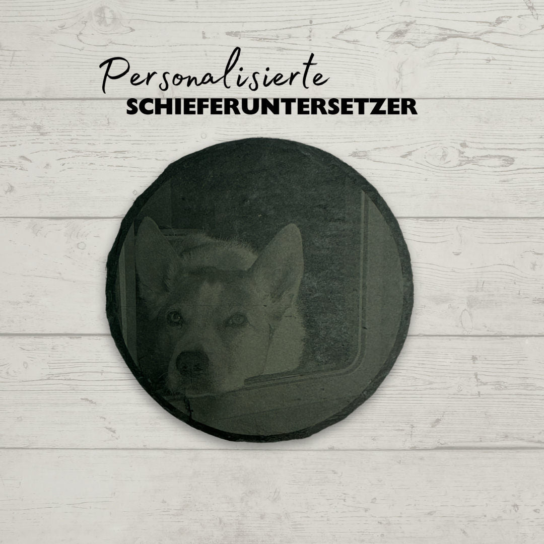 Personalisierte Schieferuntersetzer