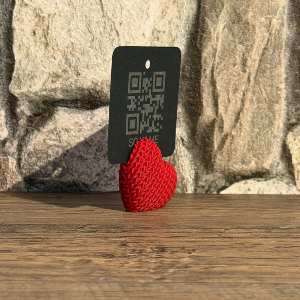 Herz Fotoständer & Notizhalter in Strickoptik