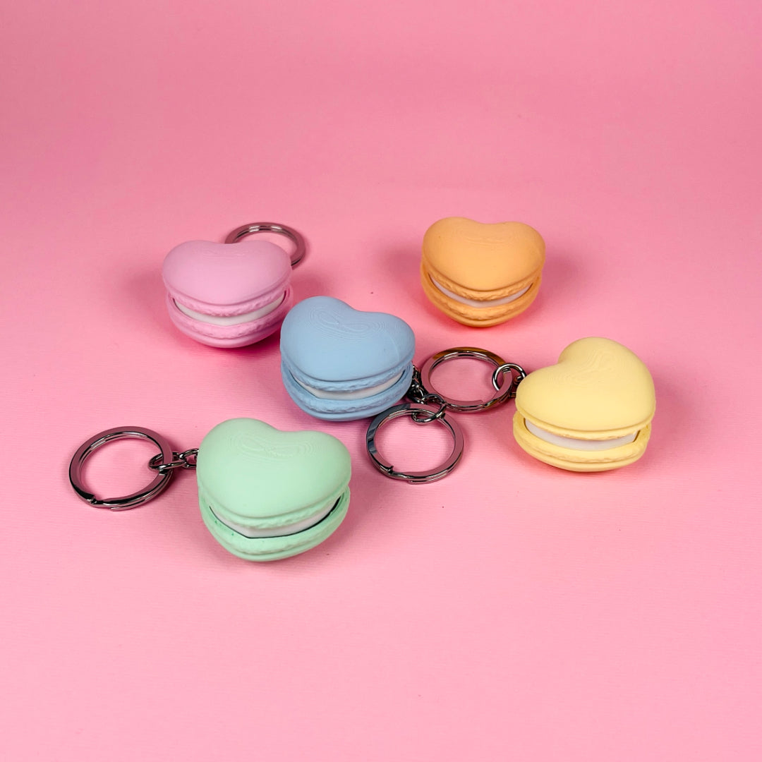 Macaron-Anhänger „Clicky“ Pastellfarben Herz Rund