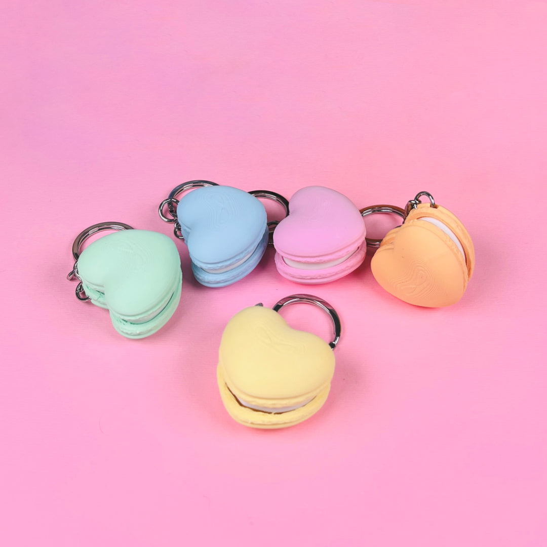Macaron-Anhänger „Clicky“ Pastellfarben Herz Rund