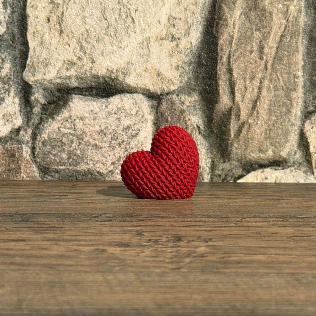 Herz Fotoständer & Notizhalter in Strickoptik