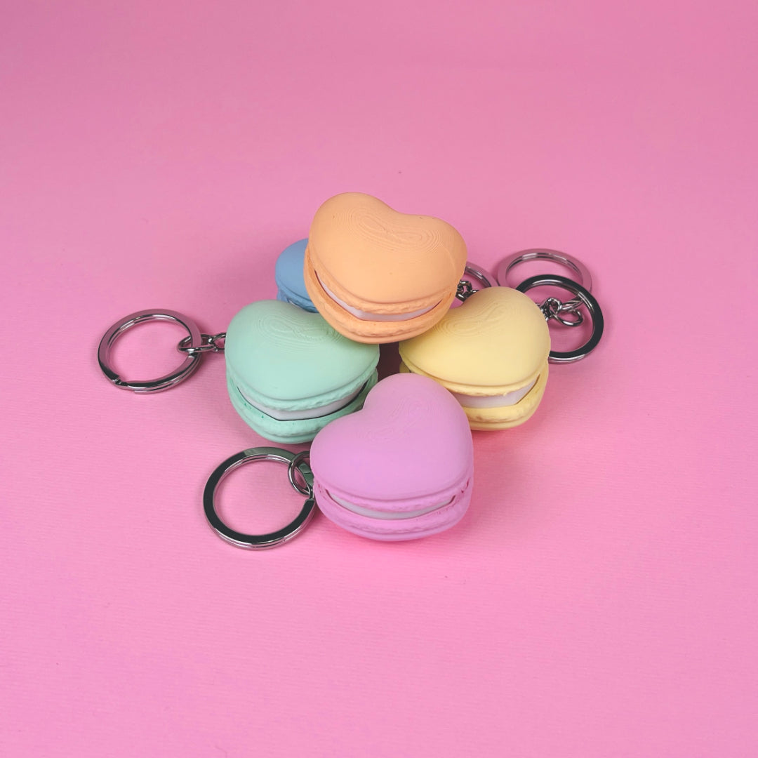 Macaron-Anhänger „Clicky“ Pastellfarben Herz Rund