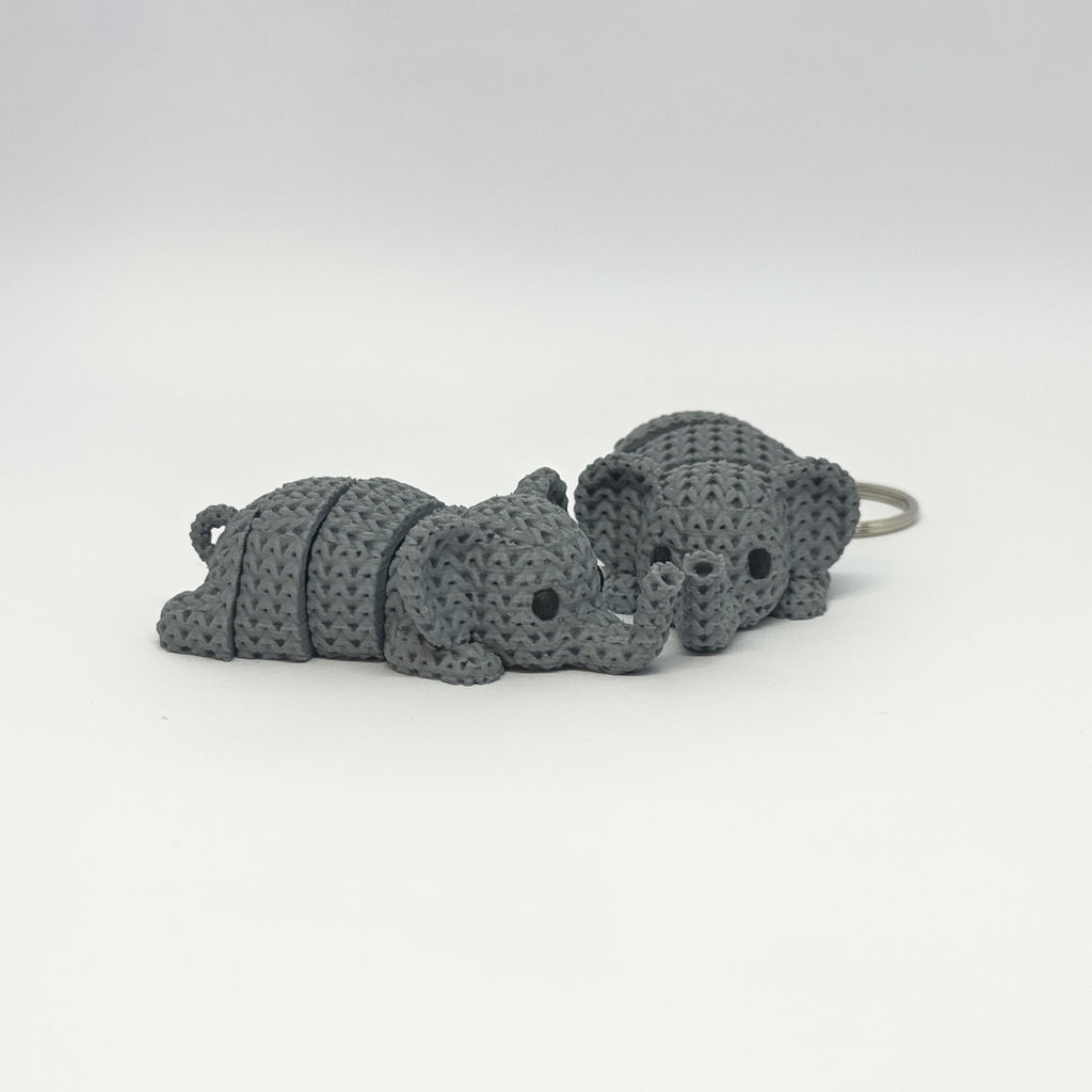 Elefant – Schlüsselanhänger im Strick-Look