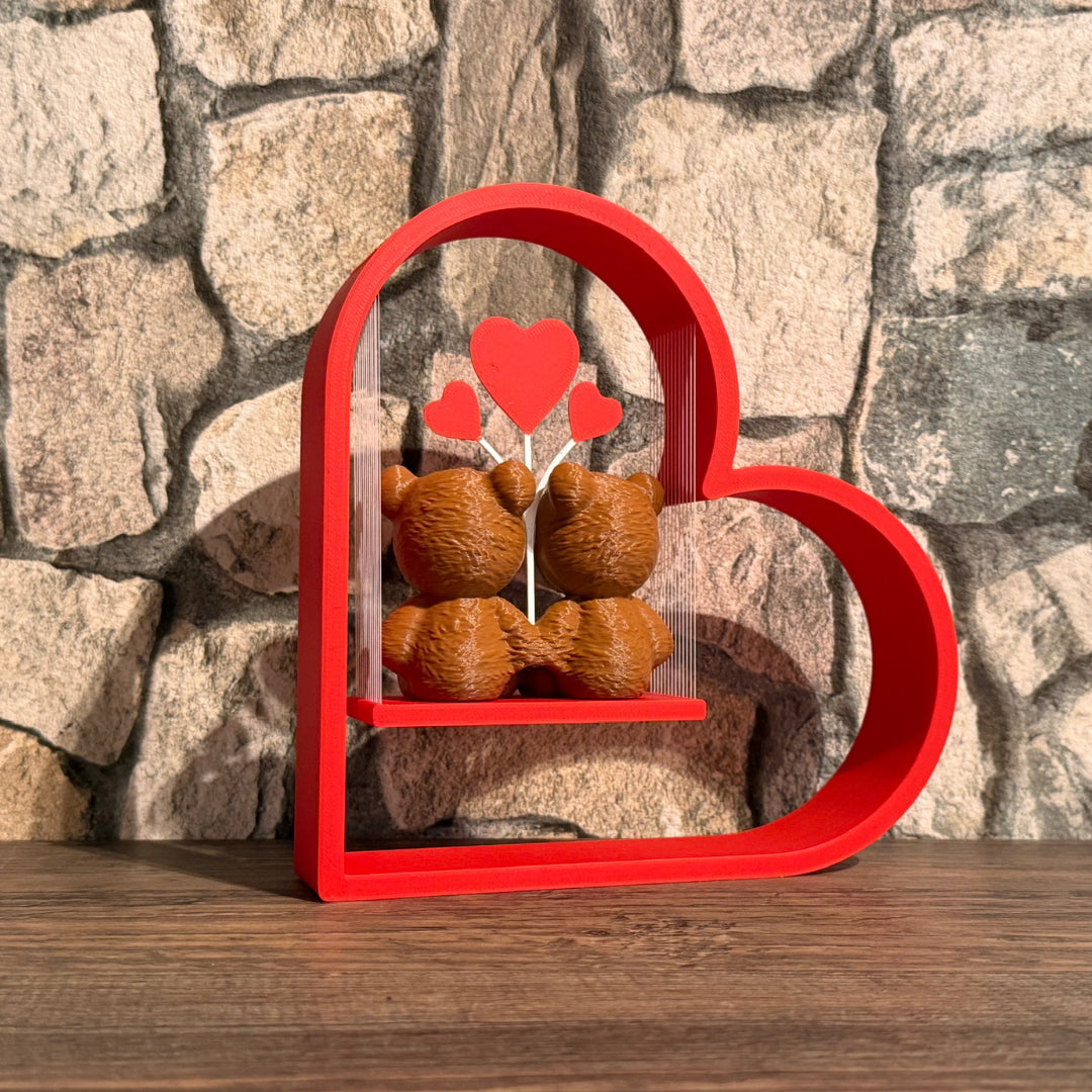 Teddybären Paar mit Herzschaukel