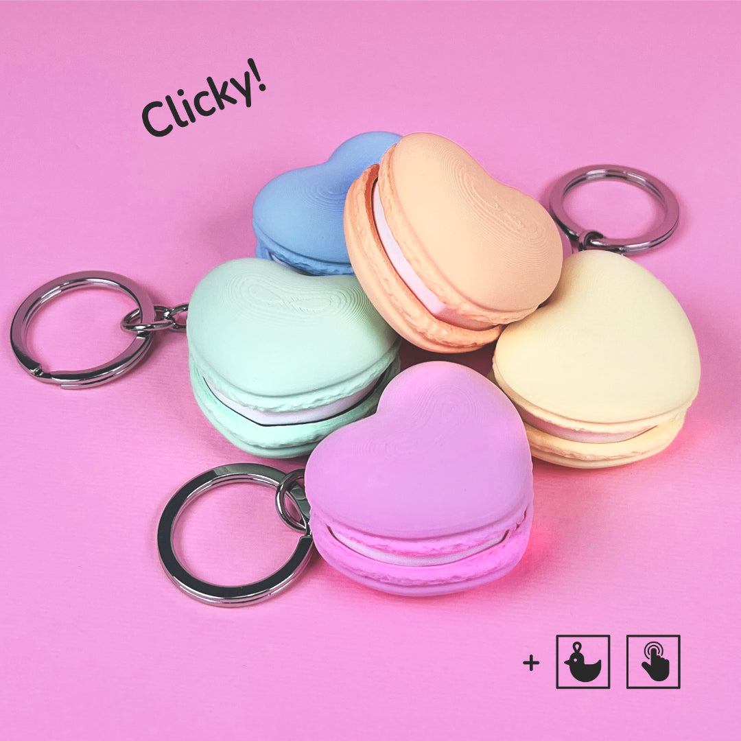 Macaron-Anhänger „Clicky“ Pastellfarben Herz Rund