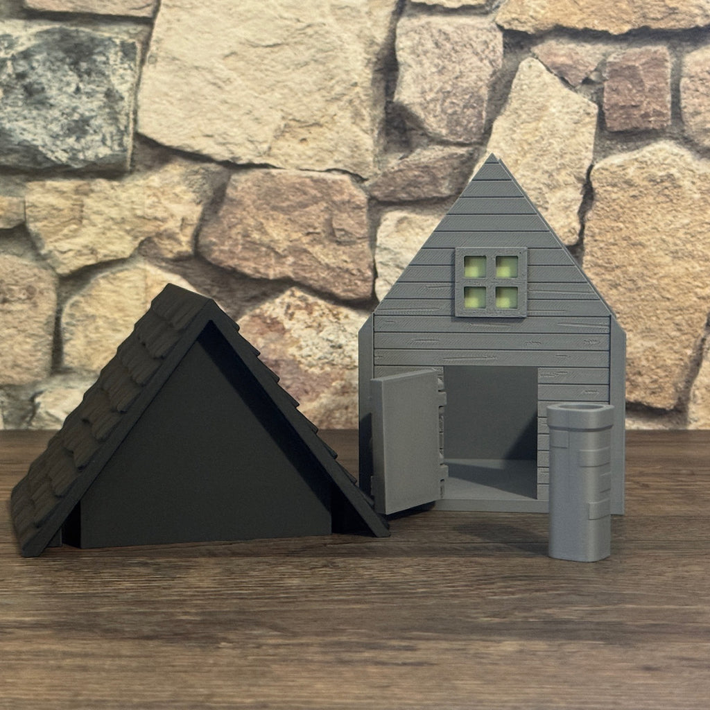 Haunted House – Dekohaus mit Tür und Kamin