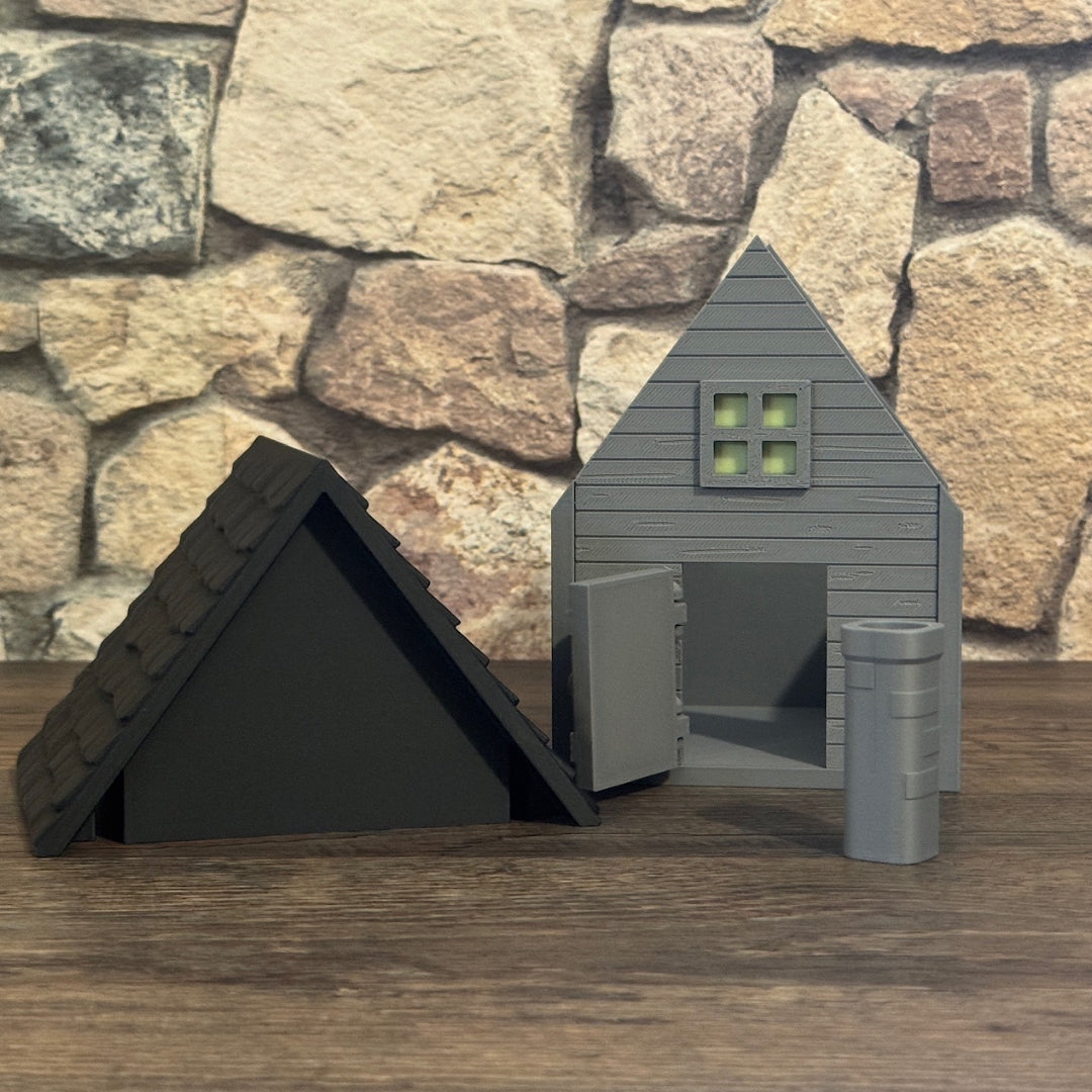 Haunted House – Dekohaus mit Tür und Kamin