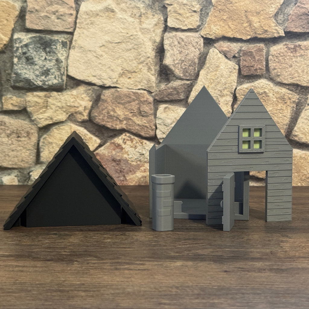 Haunted House – Dekohaus mit Tür und Kamin