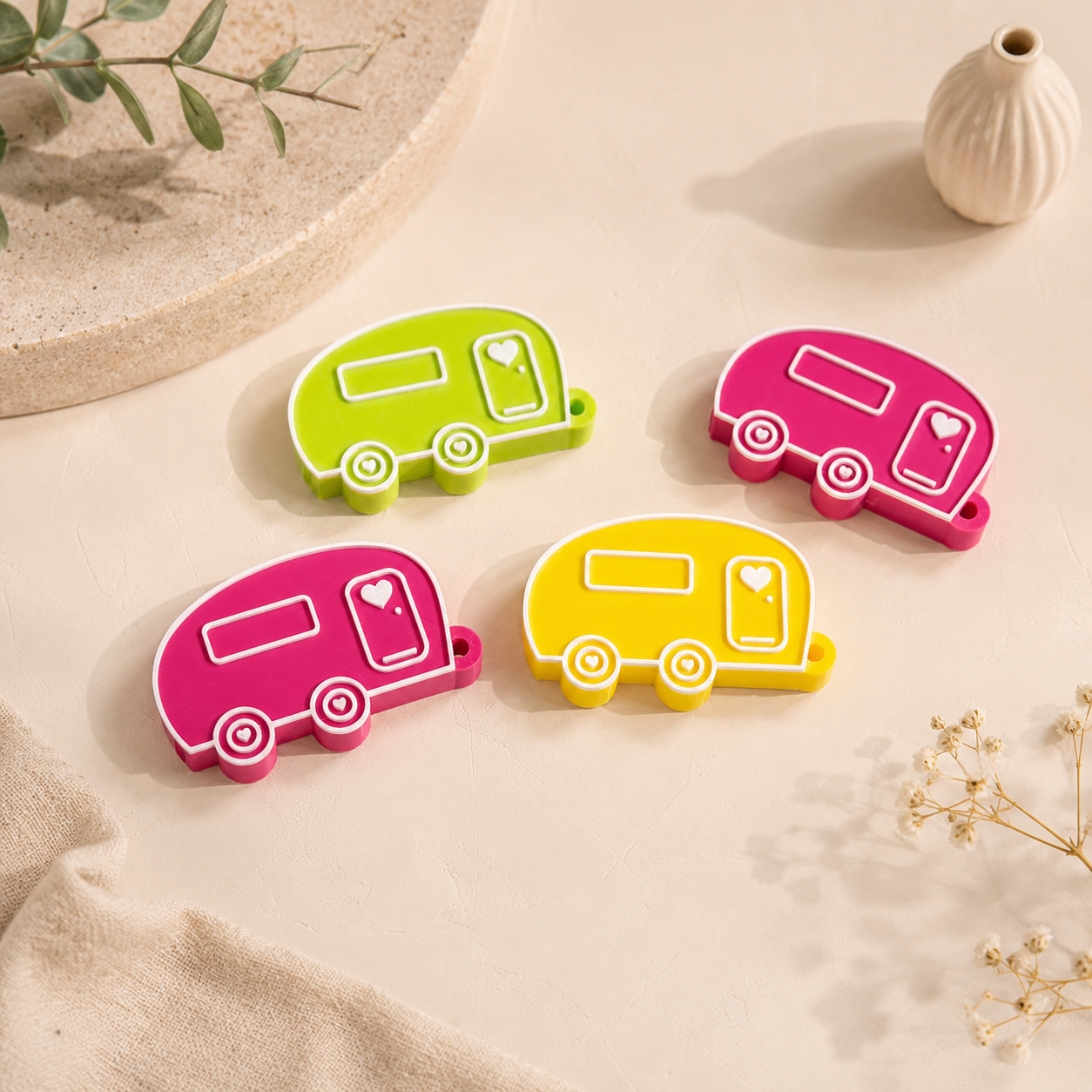 Retro Caravan Schlüsselanhänger Geschenkidee für Camping-Fans
