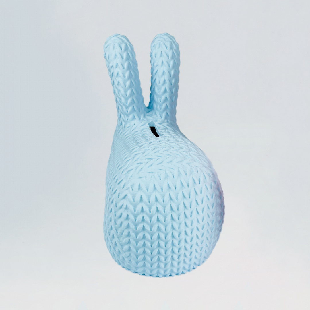 Hasen-Spardose in Strickoptik
