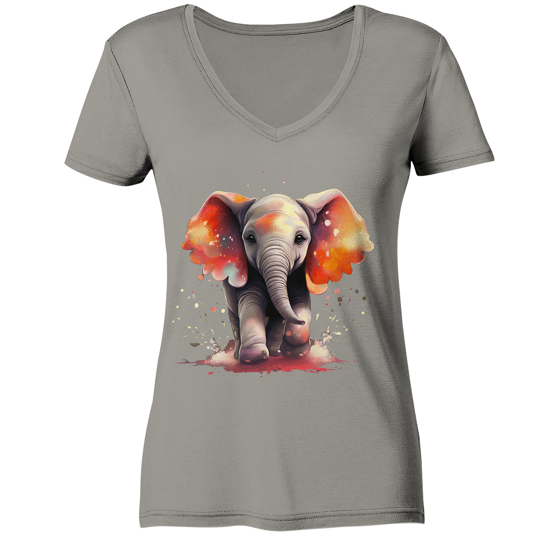 Ella the Elephant - Ladies V-Neck Shirt