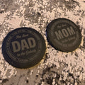 Schieferuntersetzer-Set „Best Dad & Best Mom“